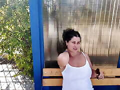 The StepMom was waiting for the Bus, But waited for a Dick in Mouth with a Huge Portion of Sperm