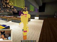 我的世界Fapcraft:Fazclaire&leyen parkr;S夜总会版我他妈的Chiku,Chica,在猫和触摸她的胸部