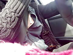 Italian Milf Artemisia Love Sexy long car Ride Big Boobs and Big Nipples flashing