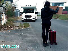 Hot girl Lilly fucks random driver on a highway