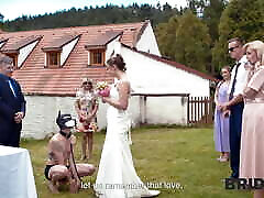 BRIDE4K. Shy bbw frest with natural tits is fucked roughly in front of everyone in public