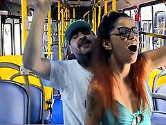 Student gets a thigh and was fucked by a stranger inside transport.