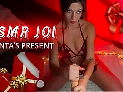 ASMR JOI. Santa&039;s petite brunette AmyHaze Makes You CUM with handjob