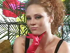 Bangable redhead Audrey Hollander can make her two fuckers give her double anal screwing
