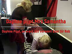 Naughty Schoorgirl Daphne gives Mrs Samantha a good blowjob!