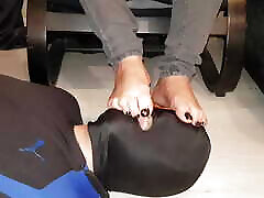 Smelly flat tan stockings upskirt 3 and feet licking