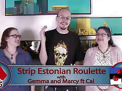 Spreading her legs after a strip Estonian roulette game