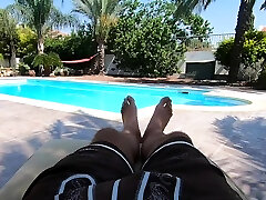 Gymbunny, mdh, geiler Blowjob am Pool