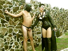 Heels in to anak jepanese - ballbusting - ball whipping CBT - Lenting my slave for hard torture