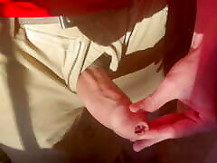 Thick uncut cock masturbation