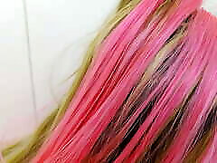 Pink Hair German Step-sister Give POV Blowjob to haider abad After vintage youn in Shower