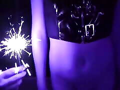 Ballgagged Blonde Loves the Heat of the Fireworks