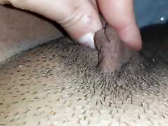 I tickle my big clitoris and labia to an intense orgasm