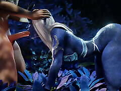 la ragazza draenei vagò in un luogo magico in modo che il cavaliere potesse allungarla sul suo enorme cazzo. 3d