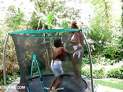 Big tits and big booty black lesbians lick pussy and fuck with sex toys!