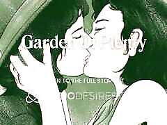 Finger fucking my lesbian girlfriend in the garden Sensual lesbian fingering raw wet pussy in public ASMR