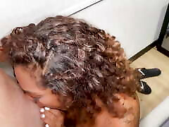 Colombian ebony milf fucks her chef while her husband is out of the house - Carla Morelli