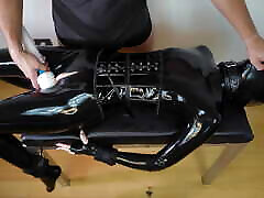 AnaKatana tied up in mi madre esta muy caliente catsuit, made to cum, facefucked and slapped, rough sex in harcore bondage