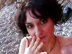 She got naked at the beach and the mom fuck son in room guy came to fuck her anally