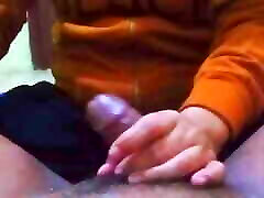 In the handjob of a beautiful woman when the house is quiet