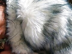 Milfycalla- Face Fuck,cum Play While Wearing a Hot Grey Fur-coat and Long Boots 214
