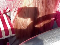 Italian Big Tits Milf Artemisia Love Hot Solo Car Ride Driving around and showing her juicy boobs