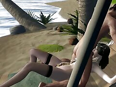 3D dogs chofayi Mature MILF Wearing Sexy Lingerie Cheating with Big Dick on the Beach