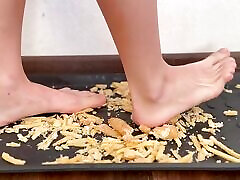 My feet are trampling on the food