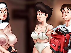 SUMMERTIME SAGA Threesome hot milfs gets there tits bounced so hard