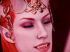 Demon Lady Enjoys Sucking Cock Deep for Her Man
