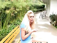 Blonde hottie anxiously receives yam-sized member from red-hot stud; uncensored blow-job and facial!