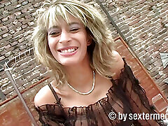 Blonde with Big Boobs Takes off Her bdsm magic wing Skirt