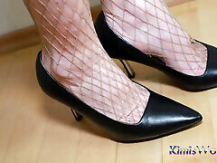 High Heels & Fishnet Fantasy - up-close Teasing
