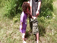 Ugly German daughter funch two dad sluts getting fucked in nature