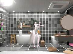 سنت لوئیس, حمام, برهنه کردن, رقص, کارتون, به من بگویید آهنگ Azur Lane MMD 3d نرم سبز رنگ مو ویرایش Smixix