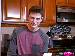 Kat Marie&039;s Huge big does anal Bounced as Stepsons Spit Roast Her!