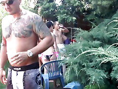 Lovely babes getting fucked in orgy by big tits female fake taxi swimming pool