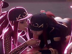 D.va Sucks Cock and Gets a Facial, Psylocke Teases Her Fat Ass Tits, Akali Makes You Cum