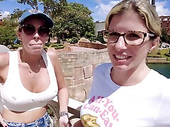 POV video of big tits Cory Chase and Nikki Brooks teasing