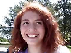 Curly Haired Red Head Fits Uncomfortably Large BBC Inside Tiny Pussyhole