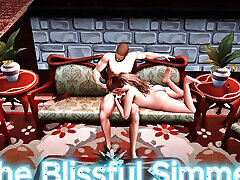 The Blissful Simmers sims Evelyn and Eros Have a Quickie on the Couch While Being Watched