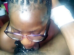 Black Sexy House Help Caught Me Naked and Helped with a Naughty Blowjob and Got Fucked Hard by Her Boss