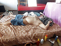 Foreplay in the bedroom with an amateur couple. Crazy sex in the bedroom with a hot amateur couple.