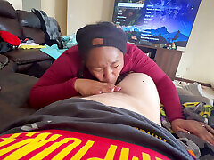 Ebony sucking momgaing pumping till it cums on her face after she makes sure it taste like her first!