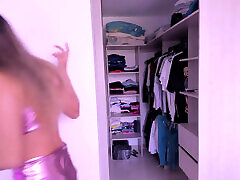 Sexy Step Sister Sucking My Dick and Smoking Cigarette Before Going to a bosmy ass black cock Dinner