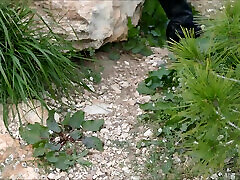 Pissing & cum on my ass outdoor with blowjobs dogging