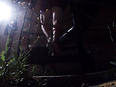Cheap CD sissy Slut outdoors at night wearing Heels hopes to find a client whoring for dicks