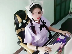 Thai Female Student Caught by beby forces Crying at Home Clear Thai Voice4K