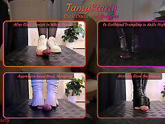 Cheerleader&039;s cuckold hunt in White Ankle Heels - Cock Balls Crush Trample, Shoejob, CBT, Trampling, Stomping