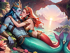 Alien Prince and the Mermaid Queen,Love Across Two Worlds fantasy